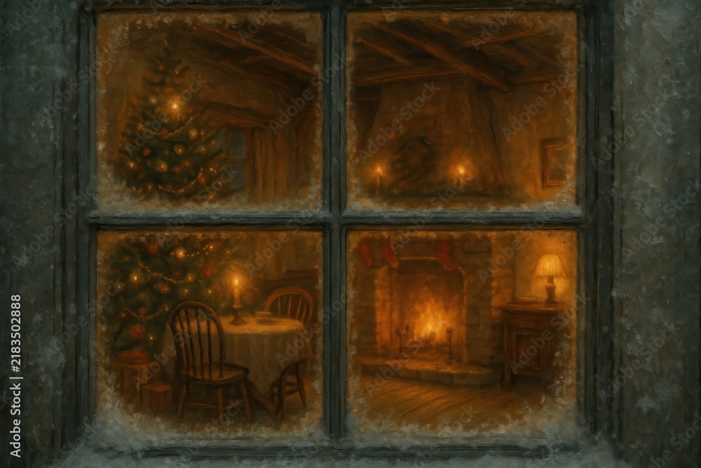 Obraz premium Cozy winter evening background