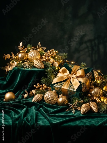 Luxury Christmas fashion advertising scene