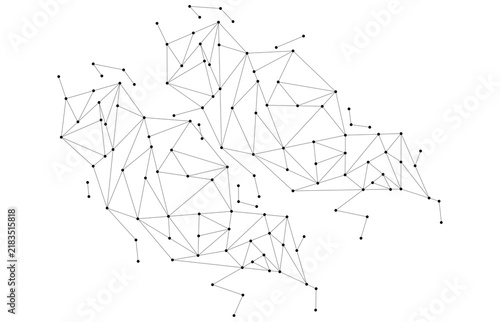 Elliptical plexus network stencil overlay with transparent background for tech backdrop art