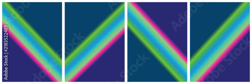 Abstract background with diagonal colorful gradient stripes on a dark blue surface