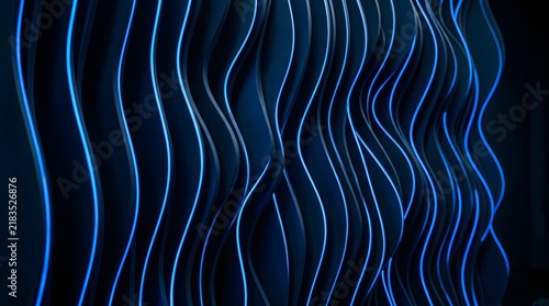 Wavy lines create a dark blue abstract background texture