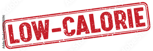 Foto low-calorie red grunge stamp with no background