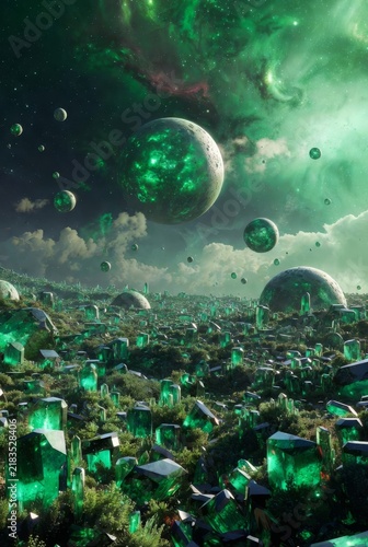 planeta verde de fantasia