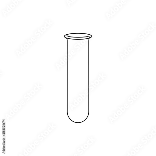 Fotografie Empty Laboratory Test Tube Line Art | Scientific Glassware Illustration