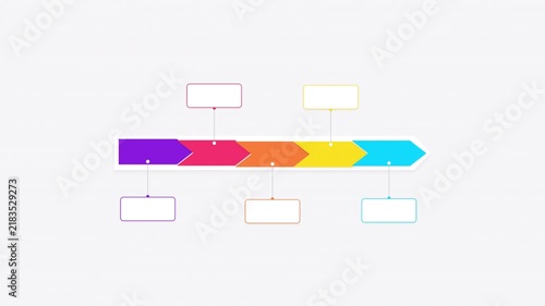 Colorful arrow timeline process diagram animation