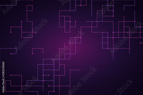 Abstract digital network connection background with glowing purple lines and nodes forming a grid pattern transparent background