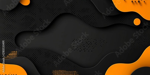 Minimalist Aesthetic Wall Art Featuring Smooth Gradient Blending Of Orange And Black Shapes