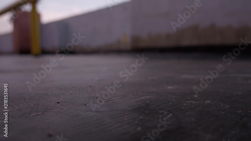 Finished bituminous waterproofing surface on flat roof