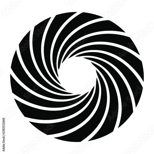 Abstract Black White Spiral Swirl Vortex Optical Illusion Geometric Pattern Background Design