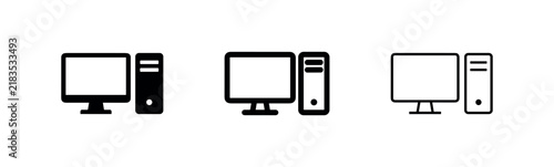 Obraz na płótnie Desktop pc workstation icon set