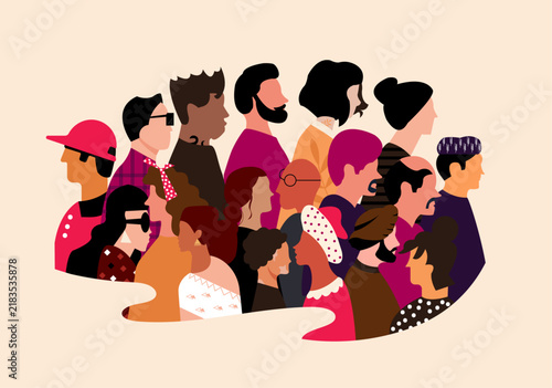 Bild auf Leinwand Flat illustration about diverse and inclusive society, showing togetherness