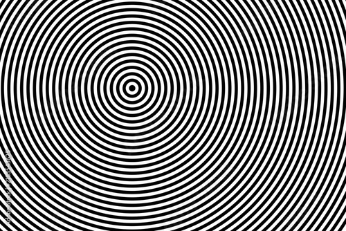 multiple black and white concentric circles with center at golden ratio point