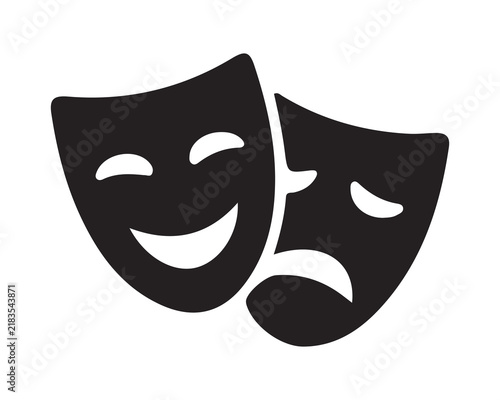 PrintA graphic illustration of comedy and tragedy masks side by side