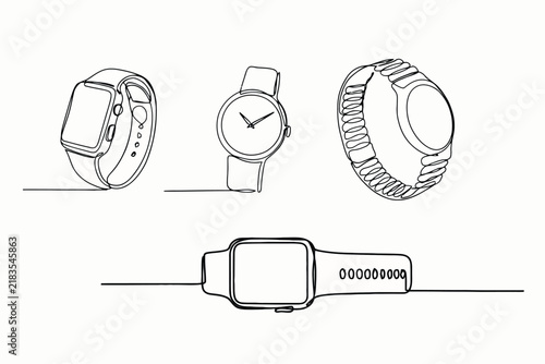 Collection of minimalist continuous line wristwatches