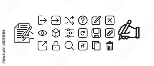 Obraz na płótnie line icons for editing documents and files