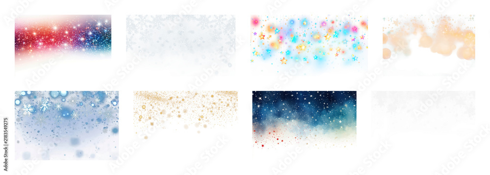 Obraz premium PNG Colorful festive backgrounds collection, element set on transparent background