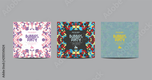 Bubbles Party Invitation Card Template