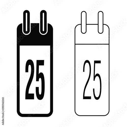 Two minimalist calendar showing the date twenty-fifth