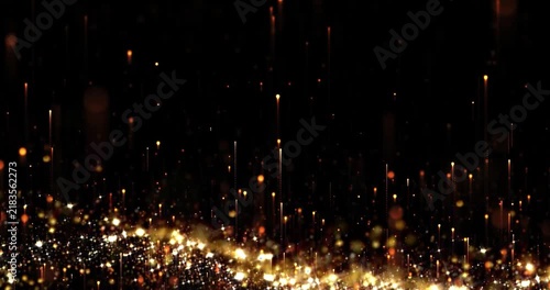 Golden Sparkle Particles Overlay, Christmas and New Year Celebration Seamless Loop