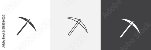 Bild auf Leinwand Pick axe icon flat outline in black