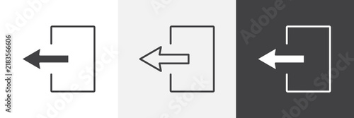 Foto Logout icon flat outline in black