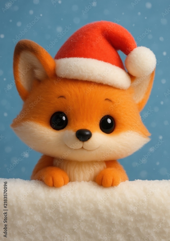 Fototapeta premium Cute festive fox wallpaper