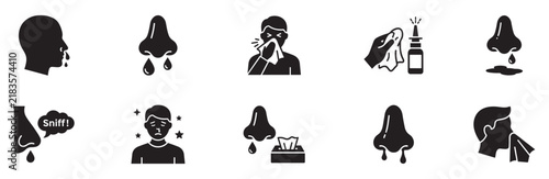Foto Runny nose icon set