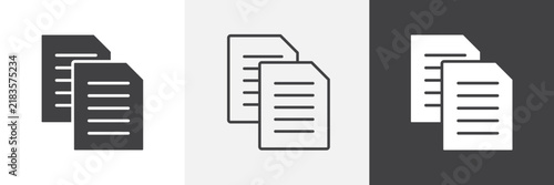 Принти на полотні Duplicate icon flat outline in black