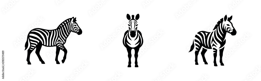 Obraz premium Zebra animal icons set