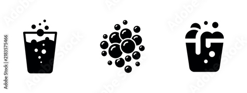 Obraz na plátně Fizzy drink and bubble icons