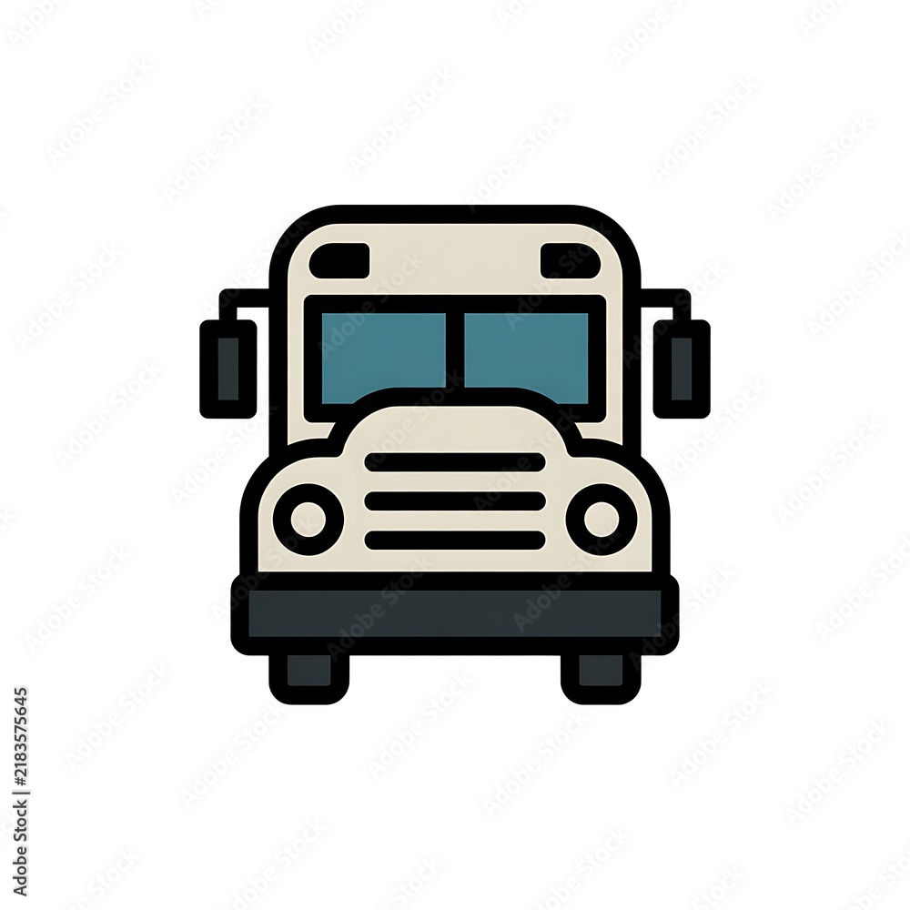 Fototapeta premium Simple school bus icon illustration