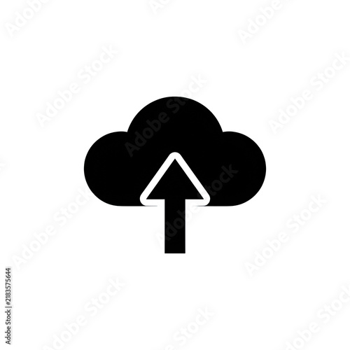 Obraz na płótnie Cloud upload vector icon with upward pointing arrow for data transfer technology.