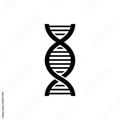 DNA helix structure black silhouette icon for scientific and medical research biological concepts.