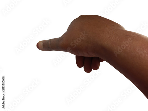 Fotografie Hand pointing finger isolated