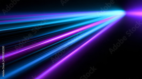 Futuristic Neon Light Streaks with High Speed Motion