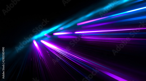 Abstract Neon Speed Light Trails in Motion