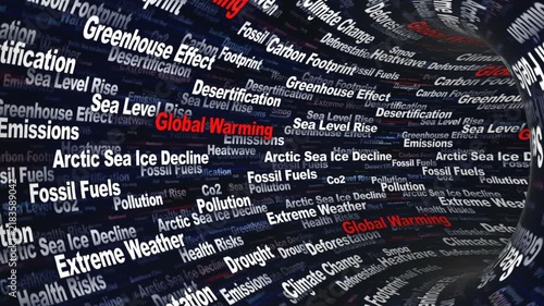 GLOBAL WARMING Keywords Animation on Tunnel Walls, Background, Loop
