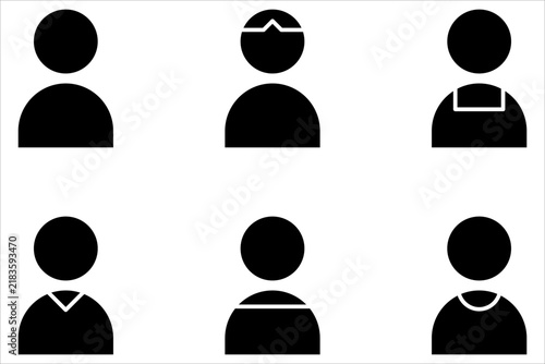 User Profile Icon Set. Gender Representations and Professional Identity Symbols. Social Media, Networking, and Communication. Isolated Vector Illustration.