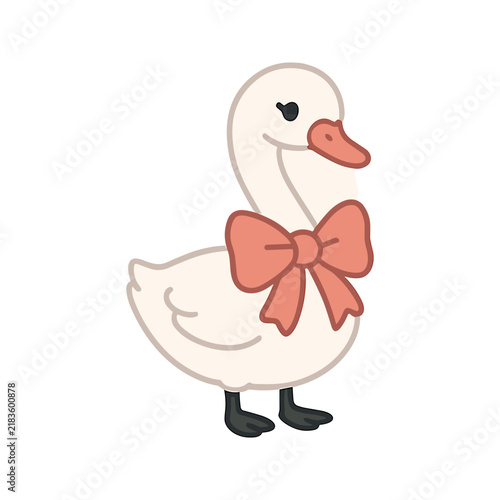 Cute Goose With Pink Bow