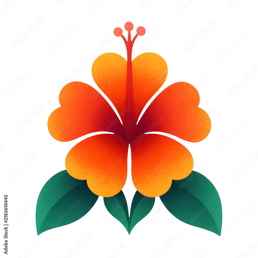 Obraz premium PNG Vibrant tropical hibiscus illustration.