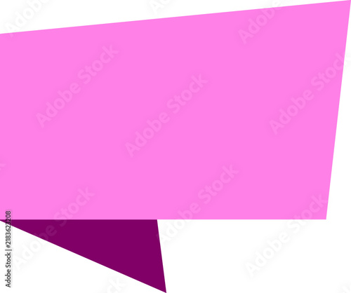 Pink Ribbon Banner: Blank Promotional Speech Bubble isolated on transparent background