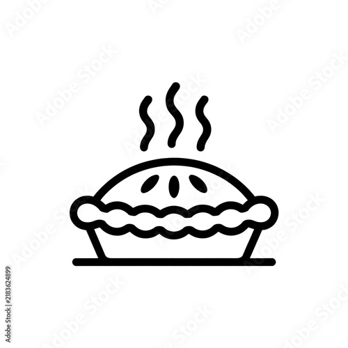 Fresh hot pie icon with steam rising