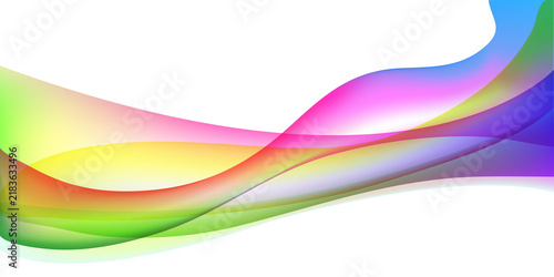 Obraz na płótnie Abstract flowing colorful light waves on white background, perfect for modern graphic design and banners