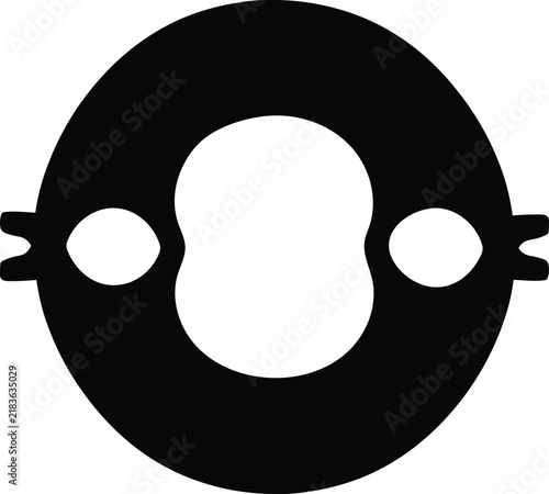 Abstract Round Silhouette Vector Design Symbol Element On Transparent Background
