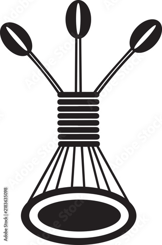 Traditional African tribal cultural symbol vector illustration isolated on white background