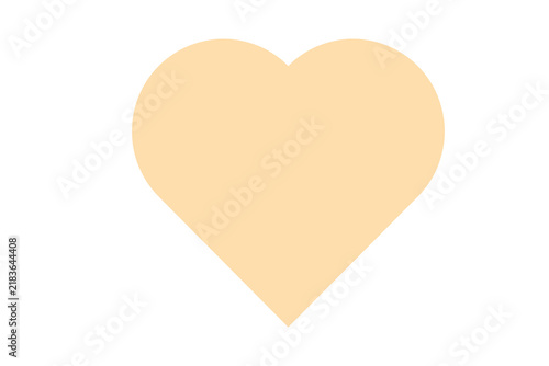 hardNavajoWhite1 color heart on white background. Representation of love.