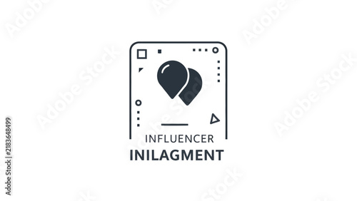 Minimalist Digital Marketing Illustration Featuring Social Media Engagement Symbols and Influencer Network Concept for Professional Online Content