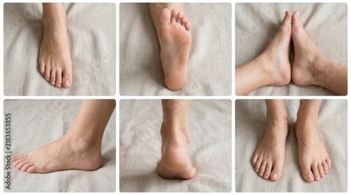 Detailed Views Of Human Feet Showing Toes Arches And Soles