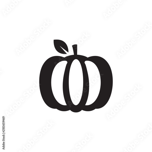 Pumpkin Silhouette Icon – Minimalist Vector Design Representing Autumn, Harvest, and Halloween