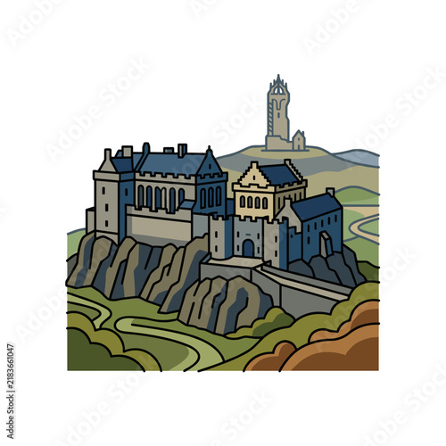 Historic Stirling Castle on a Rocky Outcrop.